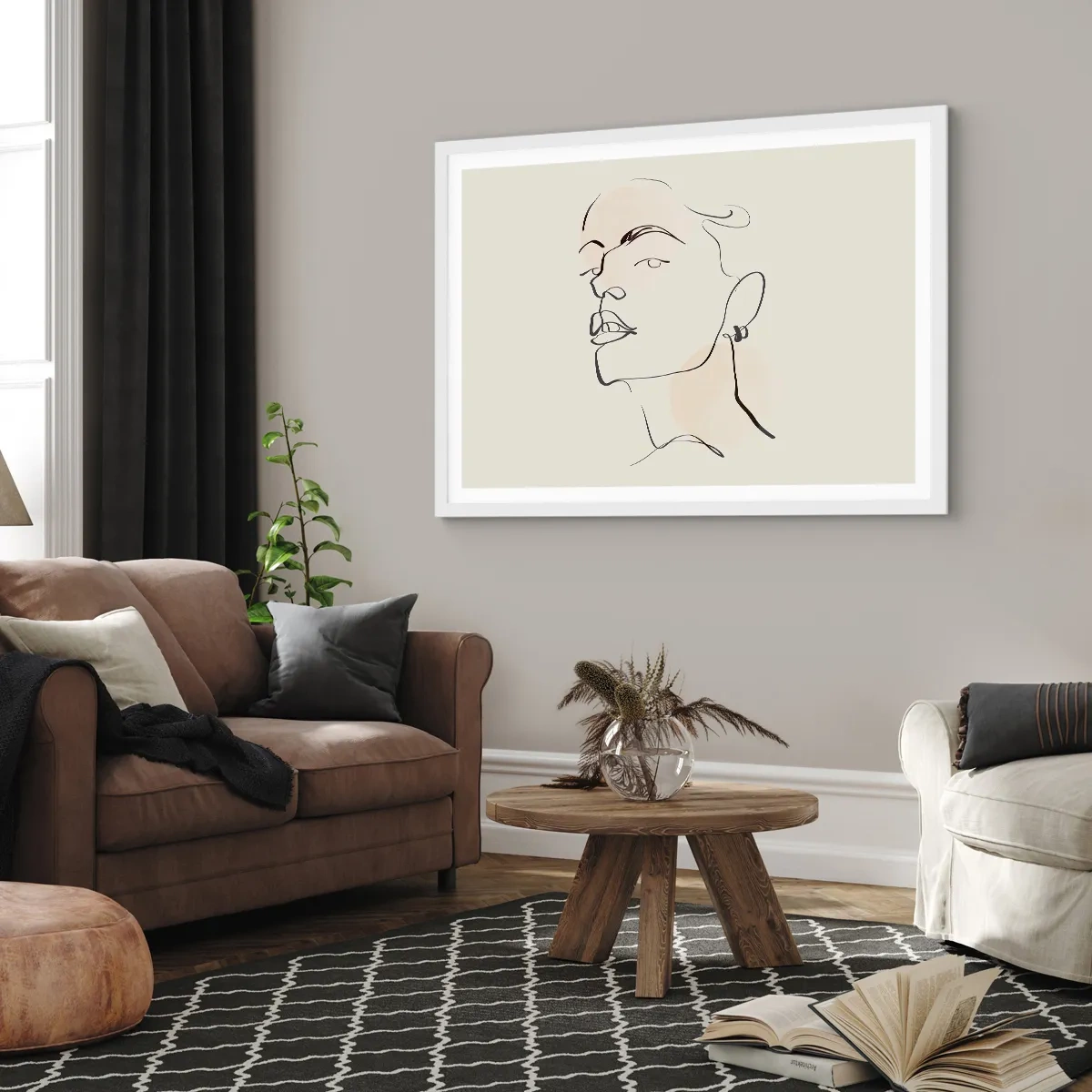 Plagát v bielom ráme - Hrdý pohľad - 70x50 cm