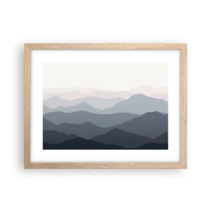 Plagát v ráme zo svetlého duba - Vlny hôr - 40x30 cm