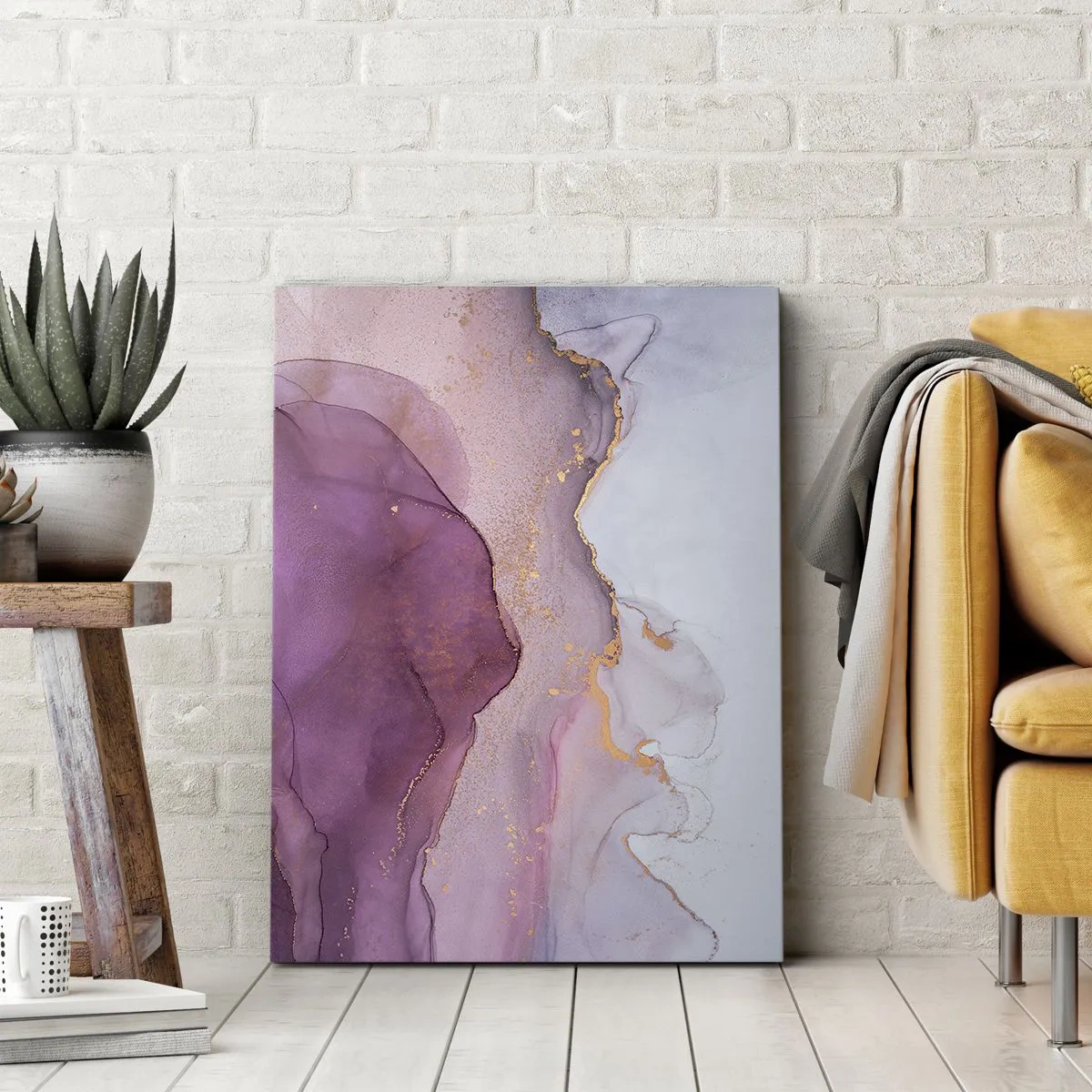 Obraz na plátne - Fialové a ľalové vlny - 50x70 cm