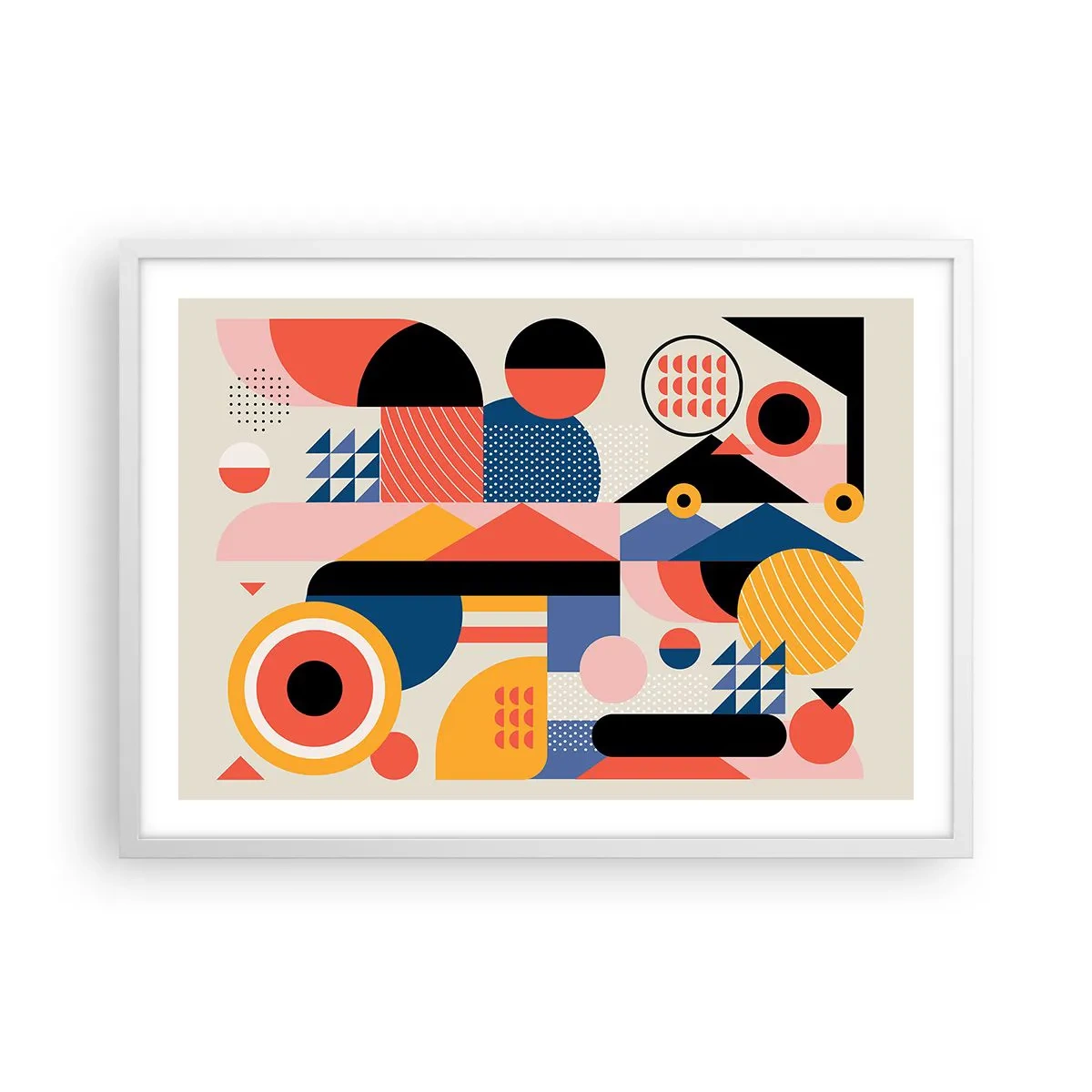 Plagát v bielom ráme - Kompozícia: poďme sa hrať - 70x50 cm