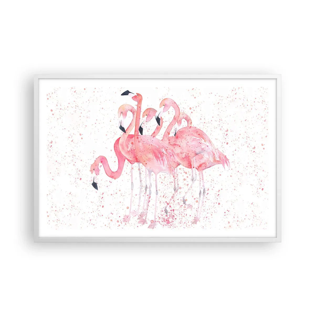 Plagát v bielom ráme - Ružový ansámbl - 91x61 cm