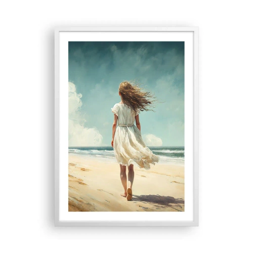 Plagát v bielom ráme - Smerom ku slnku a vetru - 50x70 cm
