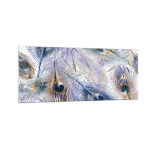 Obraz na skle - Kompozícia pávieho oka - 100x40 cm