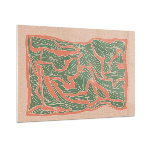 Obraz na skle - Súboj koralov a zelene - 100x70 cm