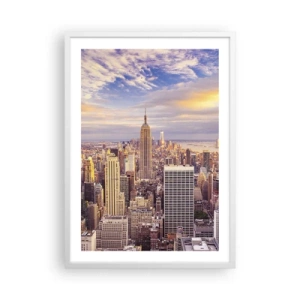 Plagát v bielom ráme - Dosiahnuť samotné oblaky - 50x70 cm