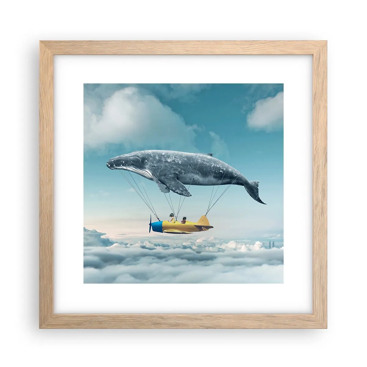 Plagát v ráme zo svetlého duba - Prečo by nie? - 30x30 cm