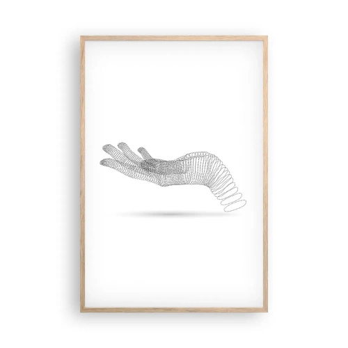 Plagát v ráme zo svetlého duba - Pružná ruka - 61x91 cm