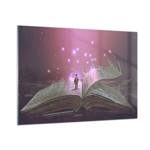Obraz na skle - Pozvánka do iného sveta - prečítaj! - 100x70 cm