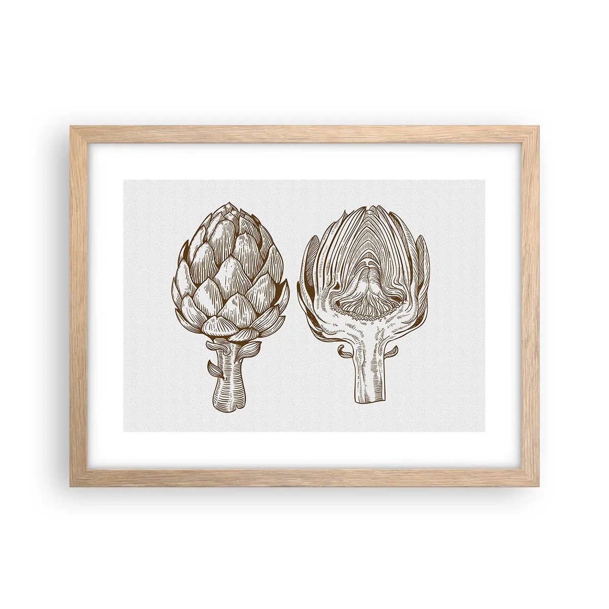 Plagát v ráme zo svetlého duba - Hodiny anatómie - 40x30 cm
