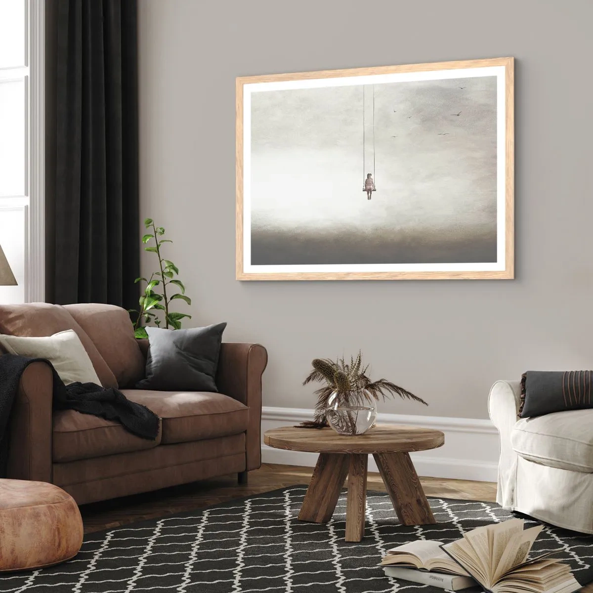 Plagát v ráme zo svetlého duba - Dieťa v nás - 91x61 cm