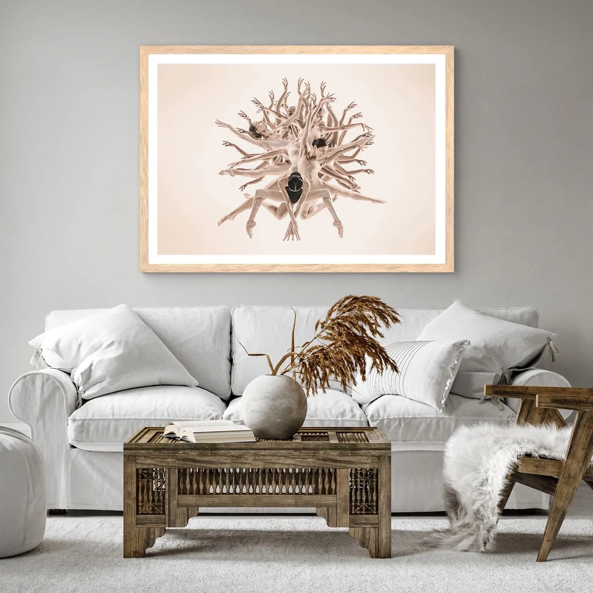 Plagát v ráme zo svetlého duba - Rozkvet v tanci - 91x61 cm