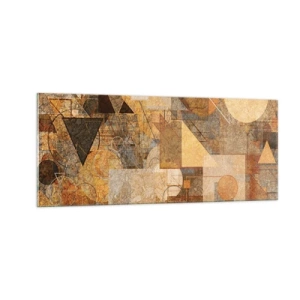Obraz na skle - Kubistické bronzové štúdium - 100x40 cm