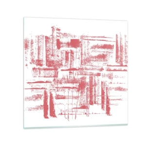 Obraz na skle - Červené mesto - 50x50 cm