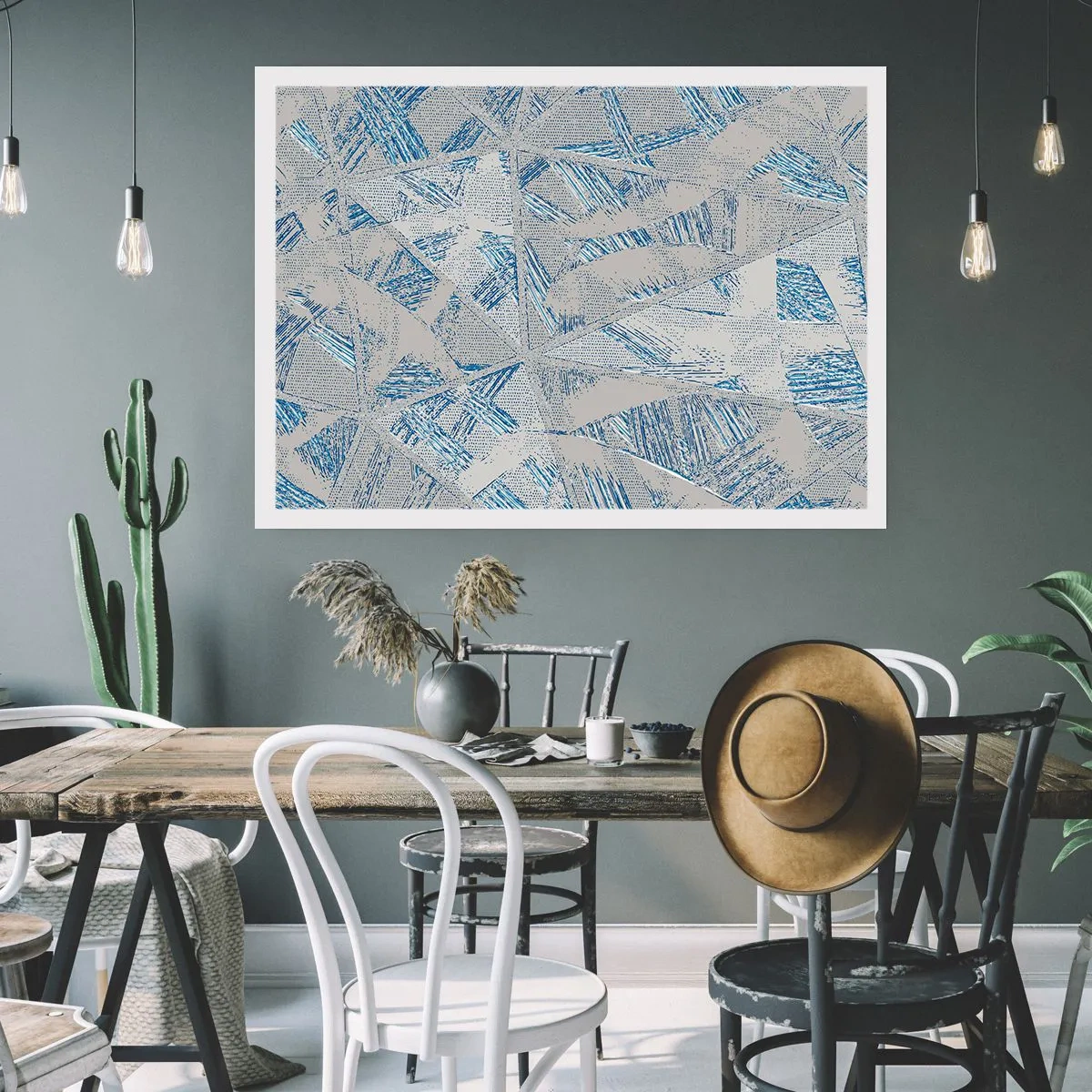 Plagát - V šedo-modrom labyrinte - 100x70 cm