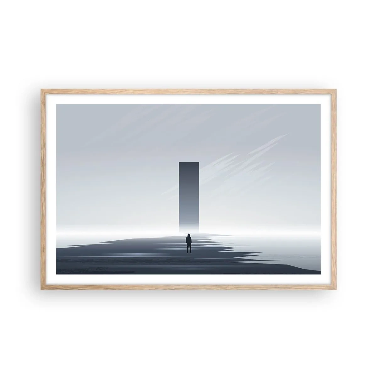 Plagát v ráme zo svetlého duba - Príležitosť alebo hrozba? - 91x61 cm