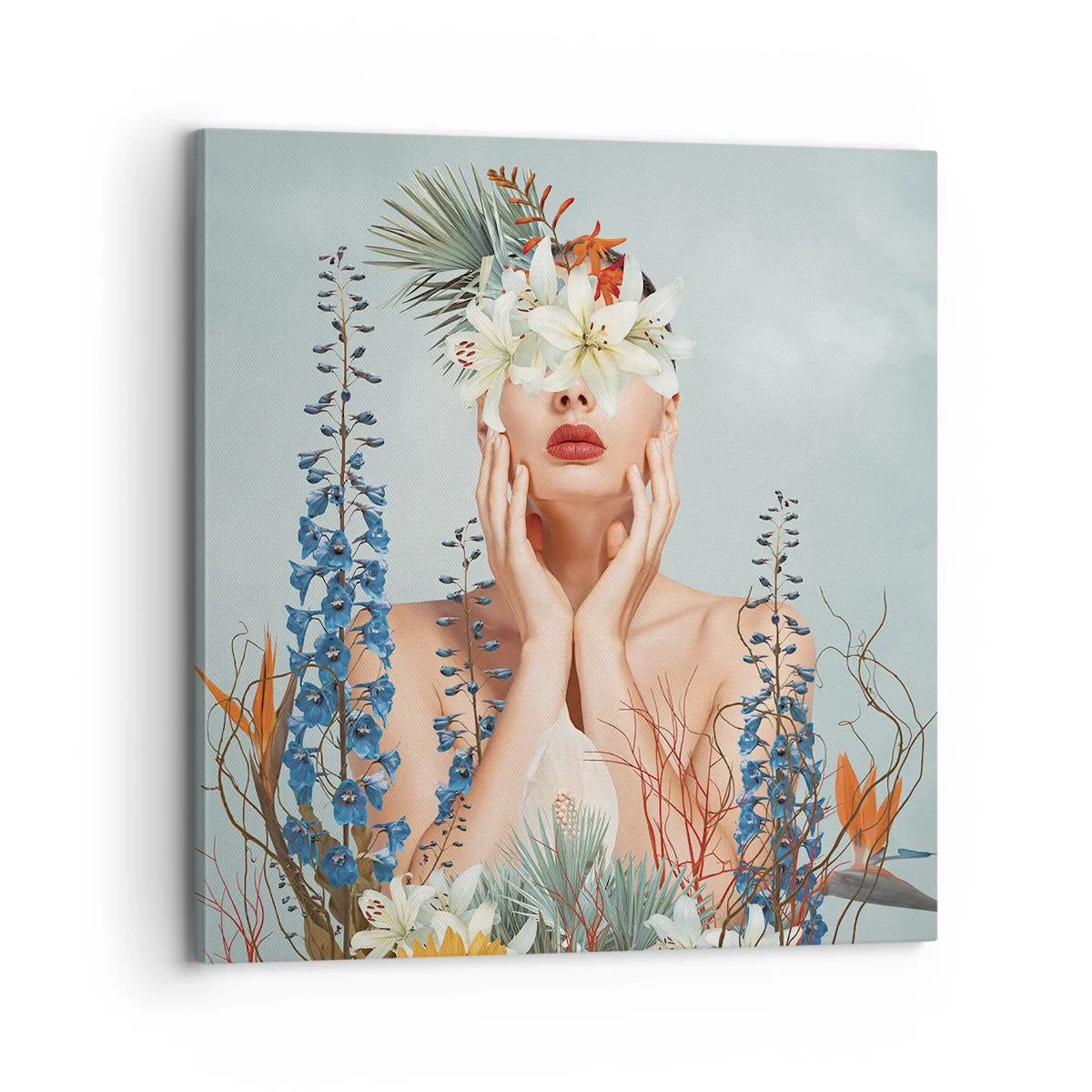 Obraz na plátne - Žena – kvetina - 70x70 cm