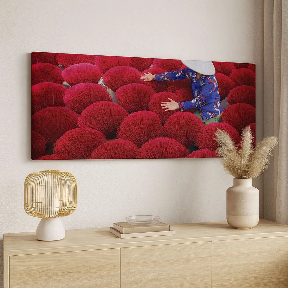 Obraz na plátne - Na ryžovom poli - 100x40 cm