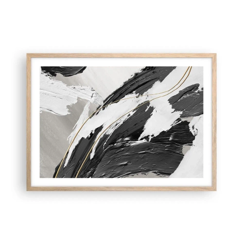 Plagát v ráme zo svetlého duba - Veľkorysá abstrakcia - 70x50 cm