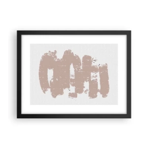 Plagát v čiernom ráme - Abstrakcia v jemnej ružovej - 40x30 cm