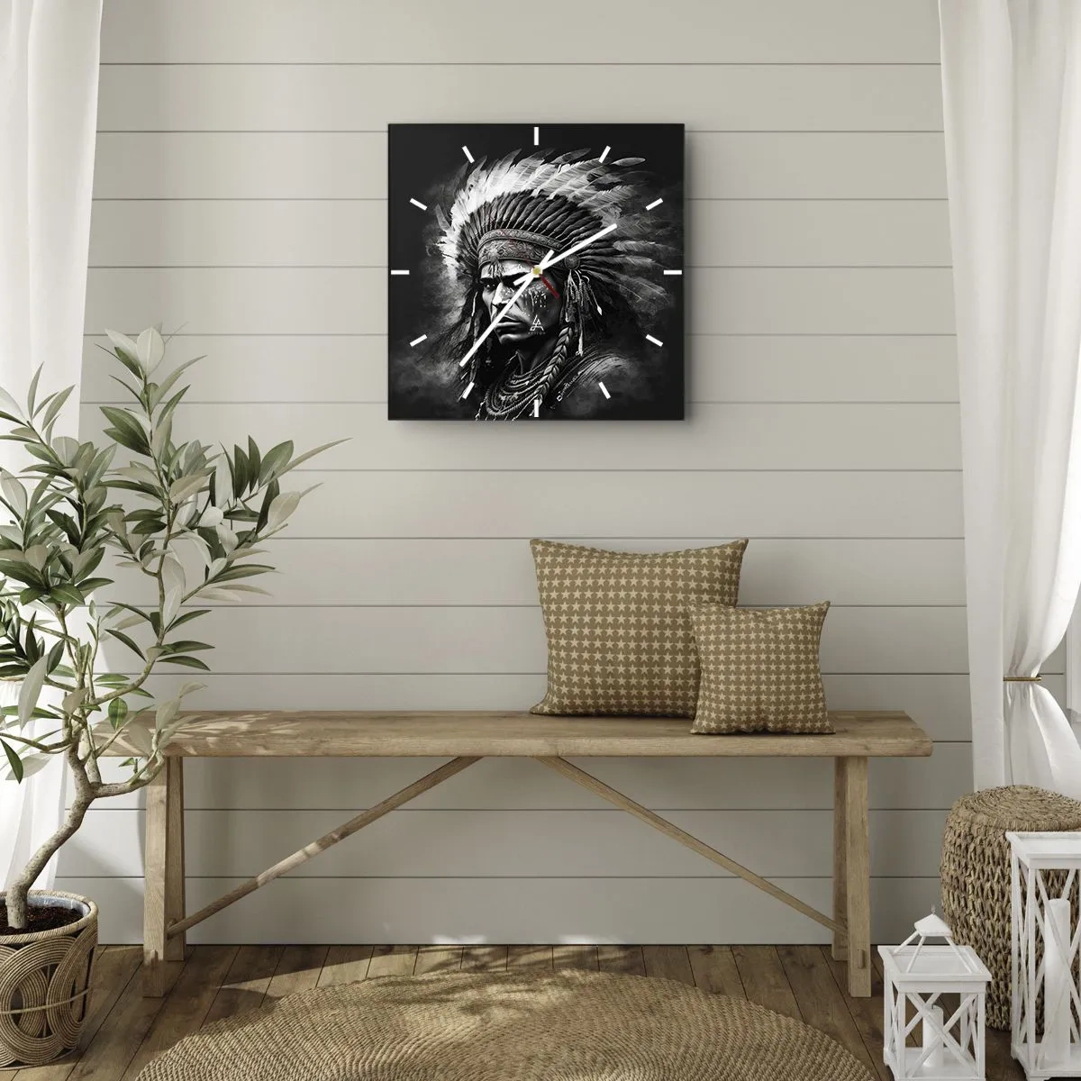 Nástenné hodiny - Vodca a bojovník - 30x30 cm