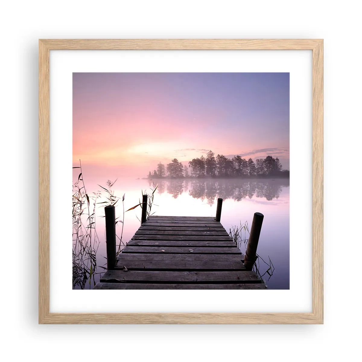 Plagát v ráme zo svetlého duba - Z ľaliovej hmly… - 40x40 cm