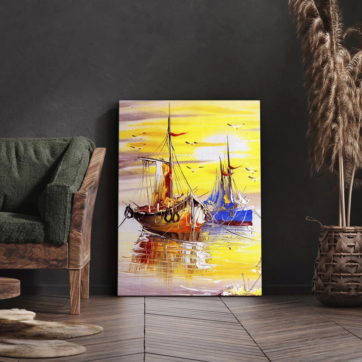 Obraz na plátne - Zaslúžený odpočinok v prístave - 55x100 cm