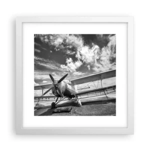 Plagát v bielom ráme - Nemôžem sa toho dočkať! - 30x30 cm