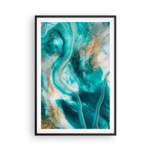 Plagát v čiernom ráme - Rieka zlata - 61x91 cm