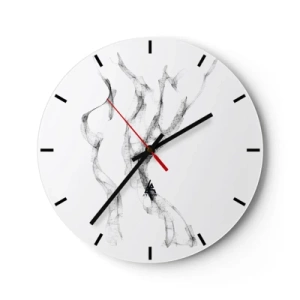 Nástenné hodiny - Abstraktné čierne čiary v minimalistickej kompozícii - 30x30cm - Krásna a silná - Moderná nástenná dekorácia do obývacej izby, kuchyne a spálne ARTTOR
