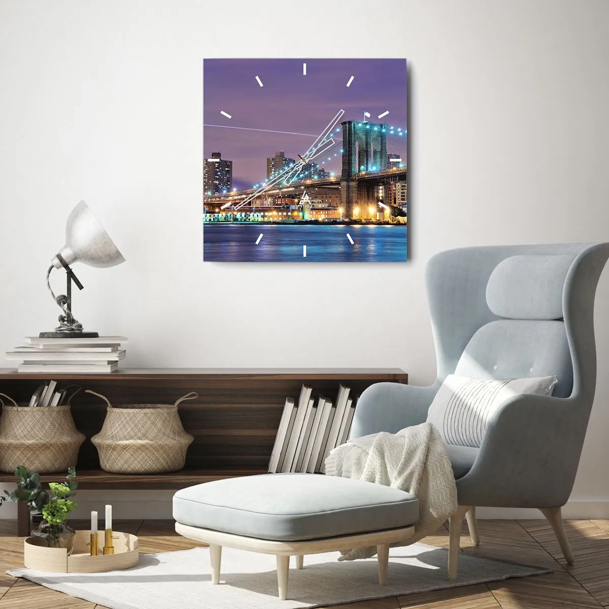Nástenné hodiny - Po veľa rokov Brooklynský most - 30x30 cm