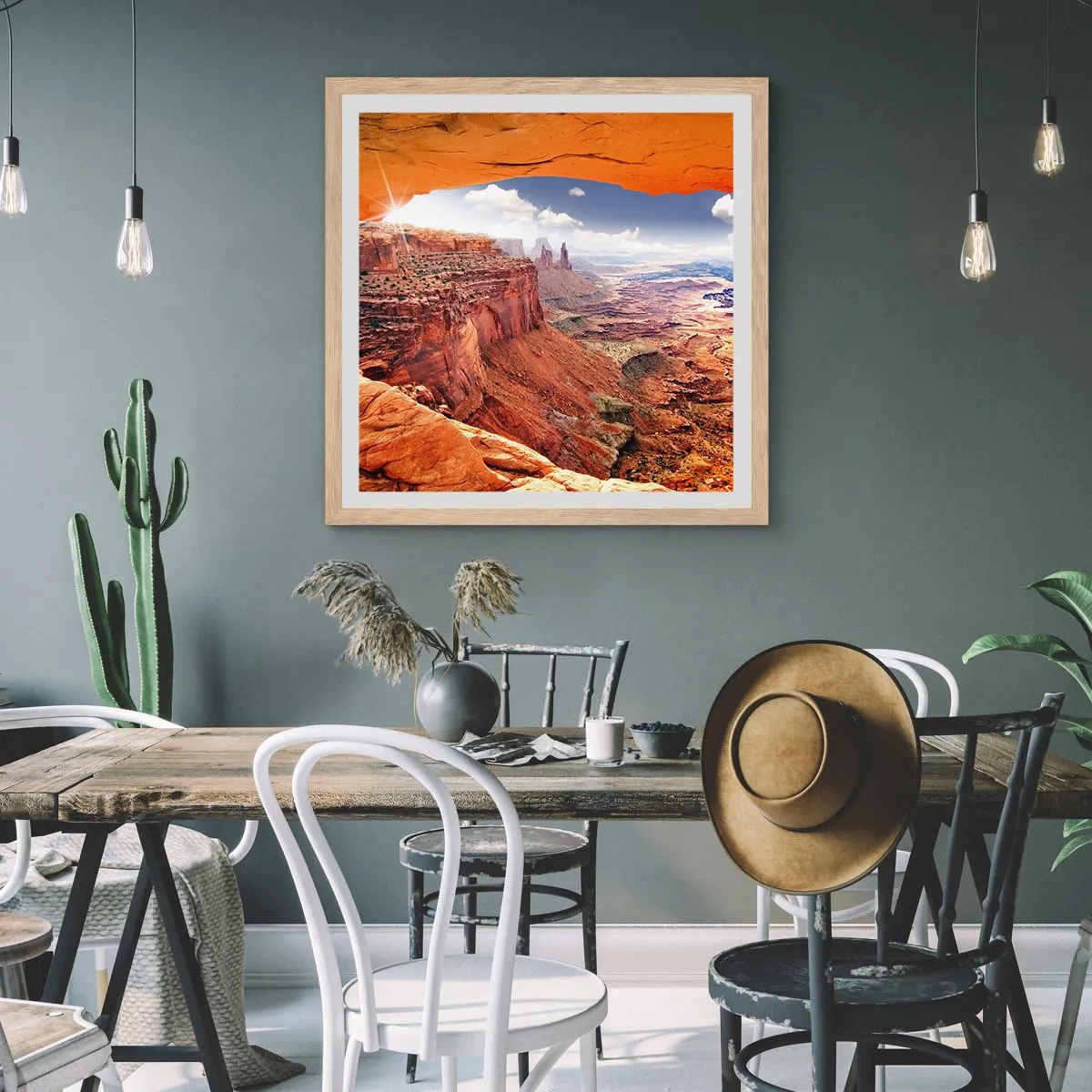 Plagát v ráme zo svetlého duba - Vytesané samotnou prírodou - 60x60 cm