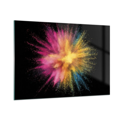 Obraz na skle - Zrodenie farieb - 100x70 cm