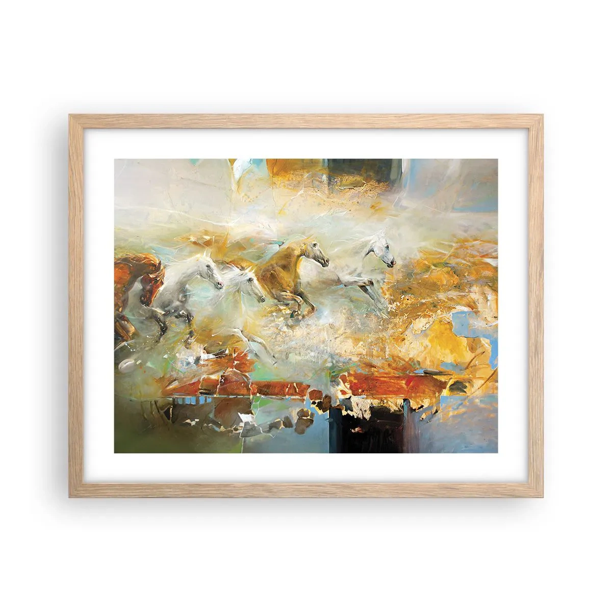 Plagát v ráme zo svetlého duba - Cvála svetlom - 50x40 cm