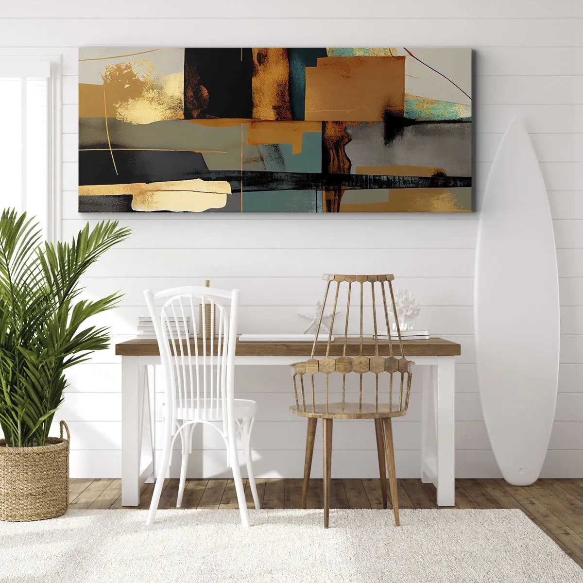 Obraz na plátne - Abstrakcia – svetlo a tieň - 100x40 cm