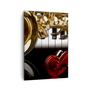 Obraz na plátne - Plech, drevo a slonovinová kosť - 50x70 cm