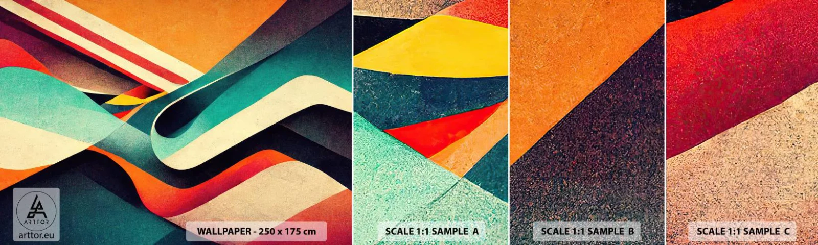 Vzorka Fototapeta Standard Eco - Intenzívna kompozícia - Abstrakcia, Kus, Čiary - 100x30 cm