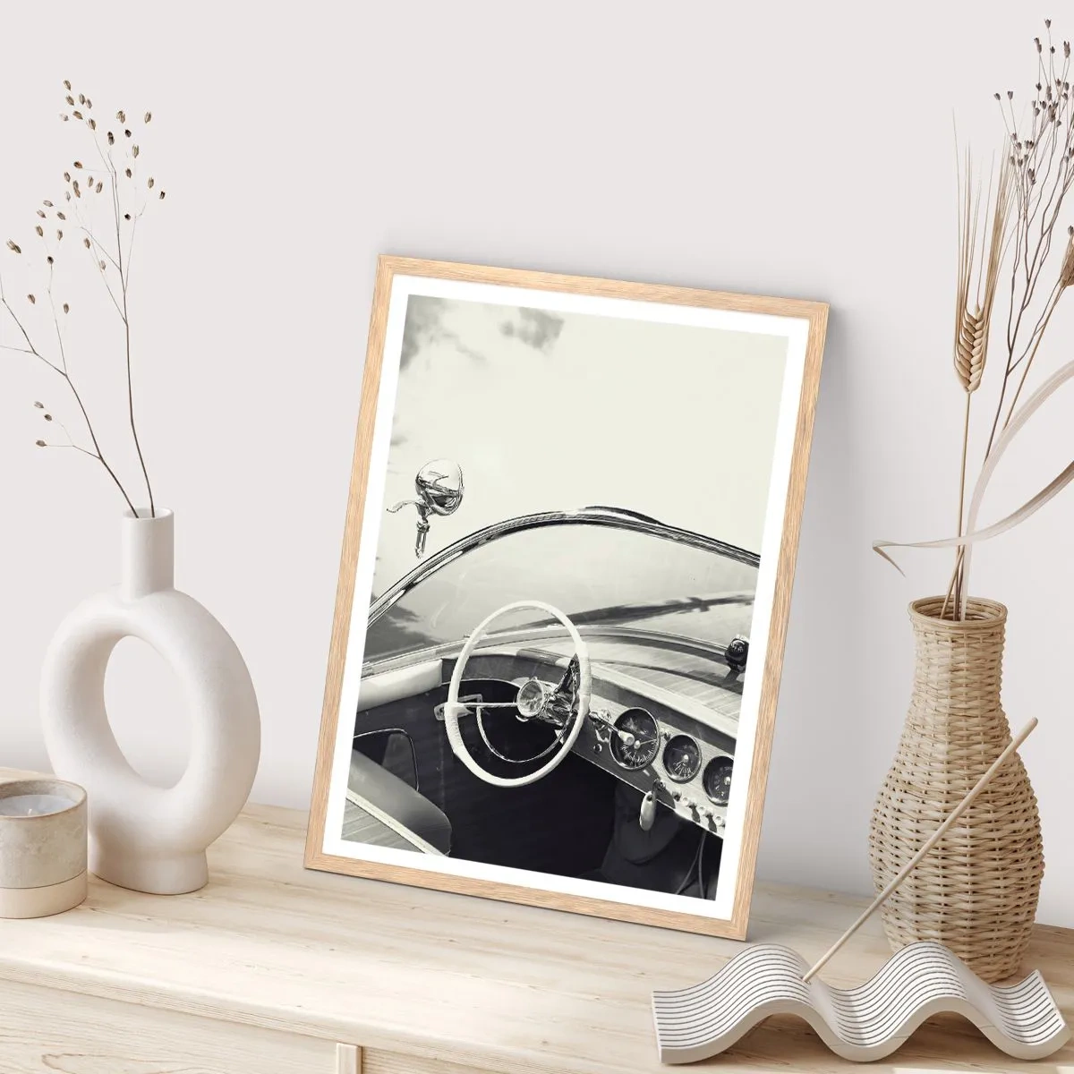 Plagát v ráme zo svetlého duba - Počasie pre bohatých - 70x100 cm