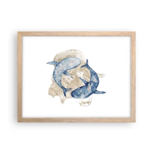 Plagát v ráme zo svetlého duba - Priateľstvo alebo láska? - 40x30 cm