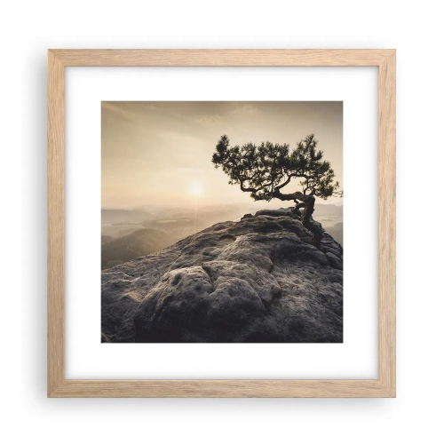 Plagát v ráme zo svetlého duba - Život vždy víťazí - 30x30 cm