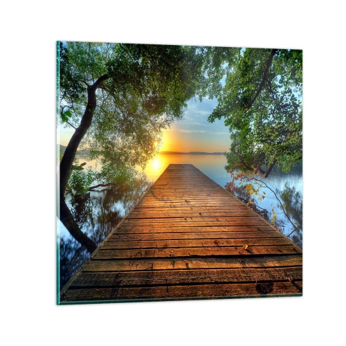 Obraz na skle - Neponáhľaj sa, posaď sa - 70x70 cm