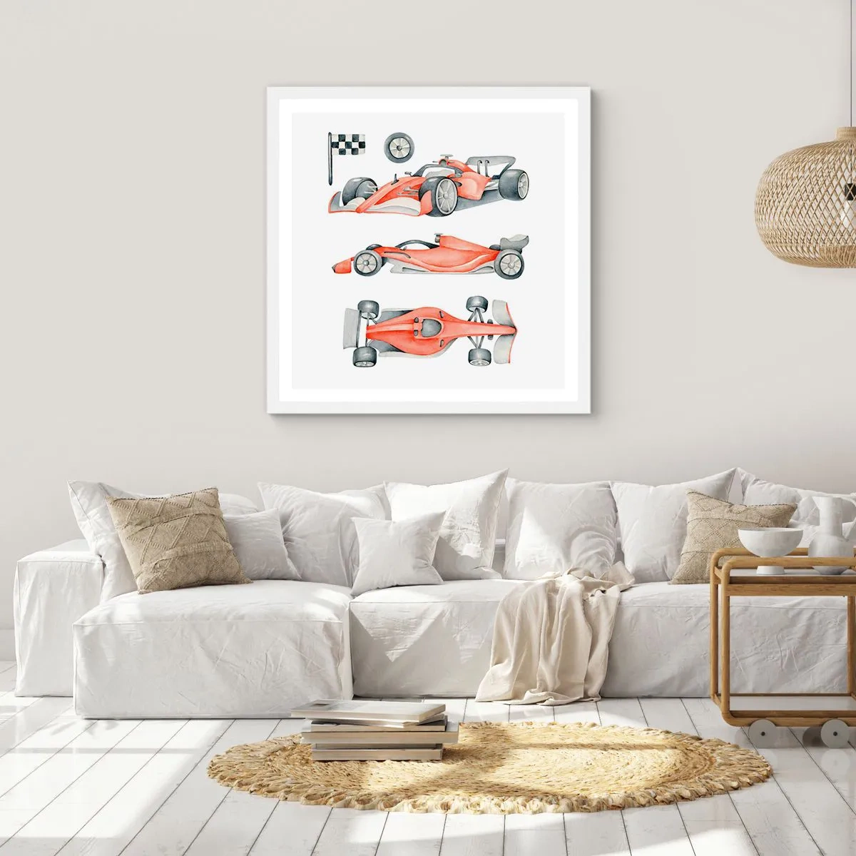 Plagát v bielom ráme - Dobehnúť sen - 60x60 cm