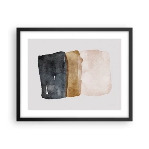 Plagát v čiernom ráme - Kompozícia zemitých farieb - 50x40 cm