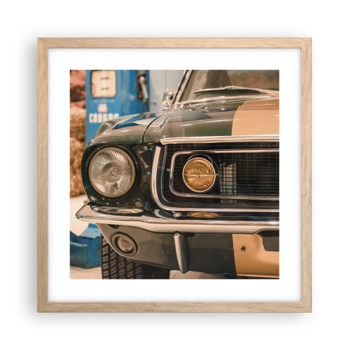 Plagát v ráme zo svetlého duba - Stretnutie s legendou - 40x40 cm