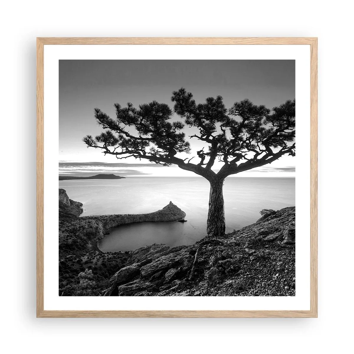 Plagát v ráme zo svetlého duba - Pokoj až k horizontu - 60x60 cm