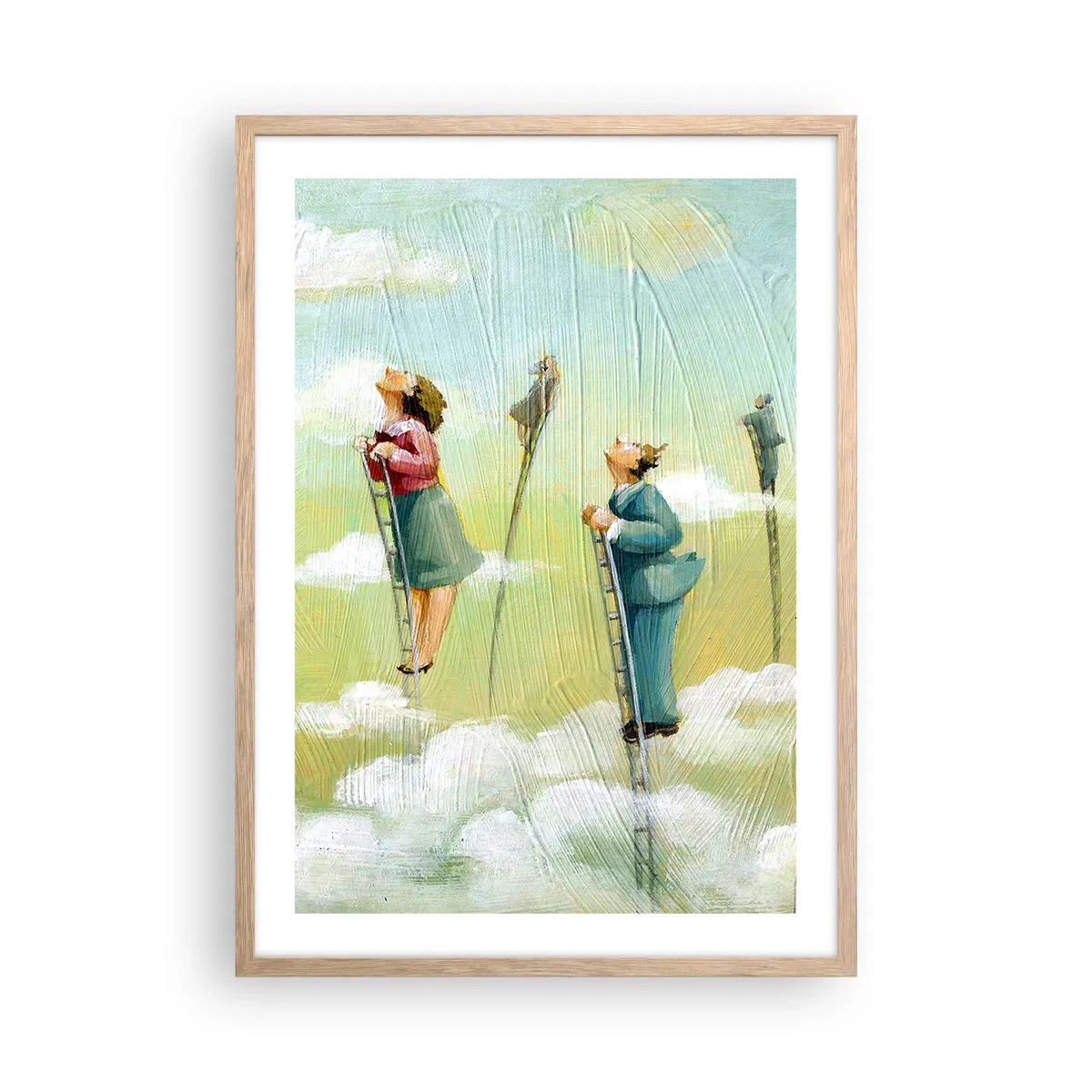 Plagát v ráme zo svetlého duba - Za svojim snom - 50x70 cm