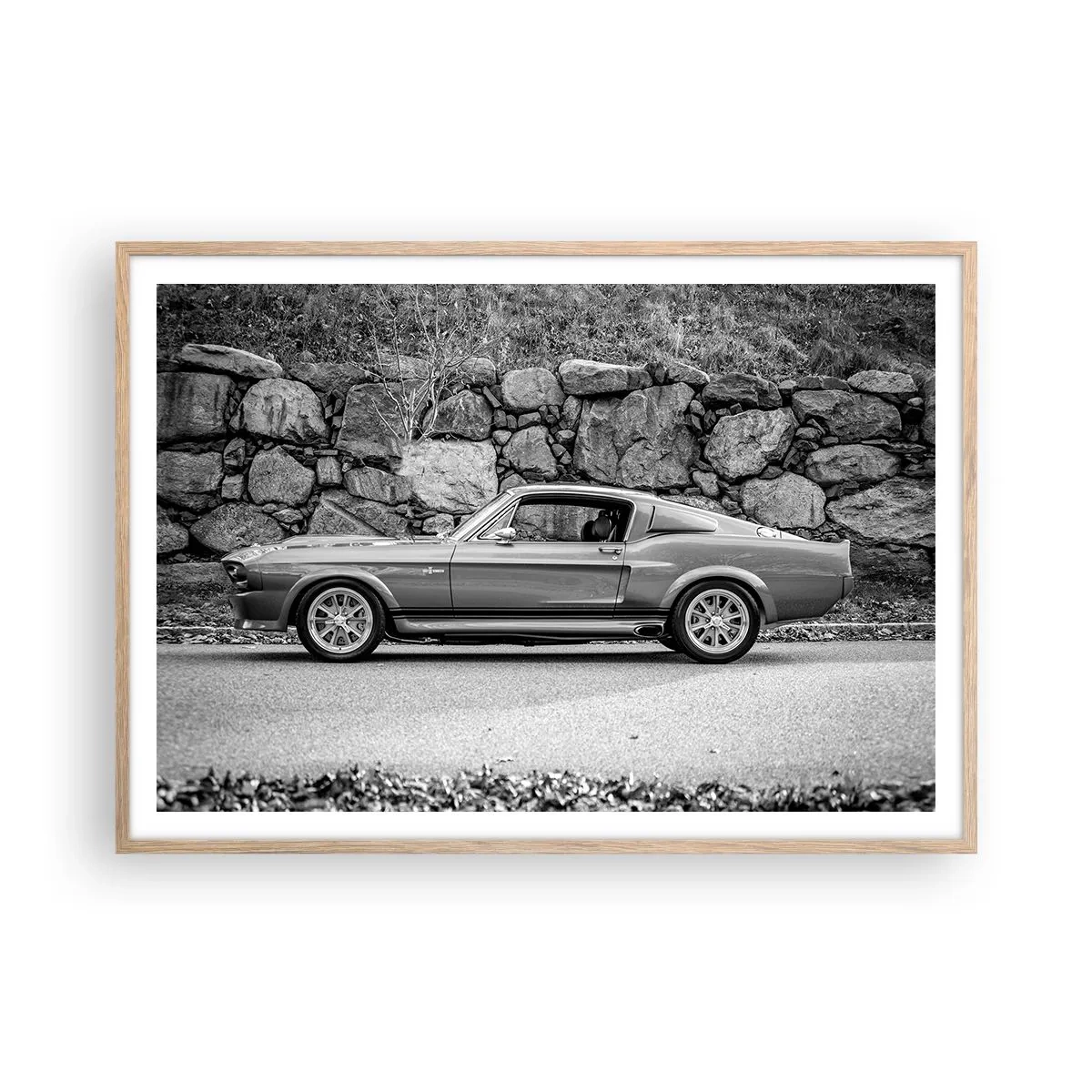 Plagát v ráme zo svetlého duba - Legenda 60. rokov - 100x70 cm