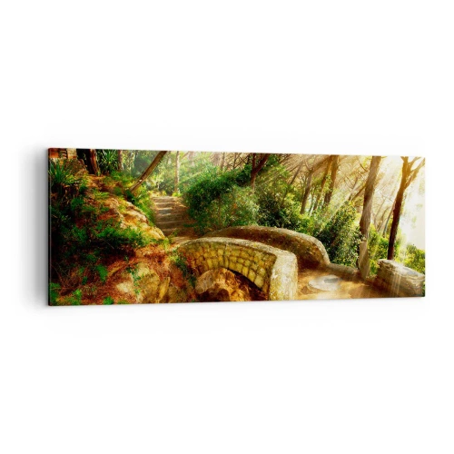 Obraz na plátne - Priamo z mostíka v rozprávkovom lese - 140x50 cm