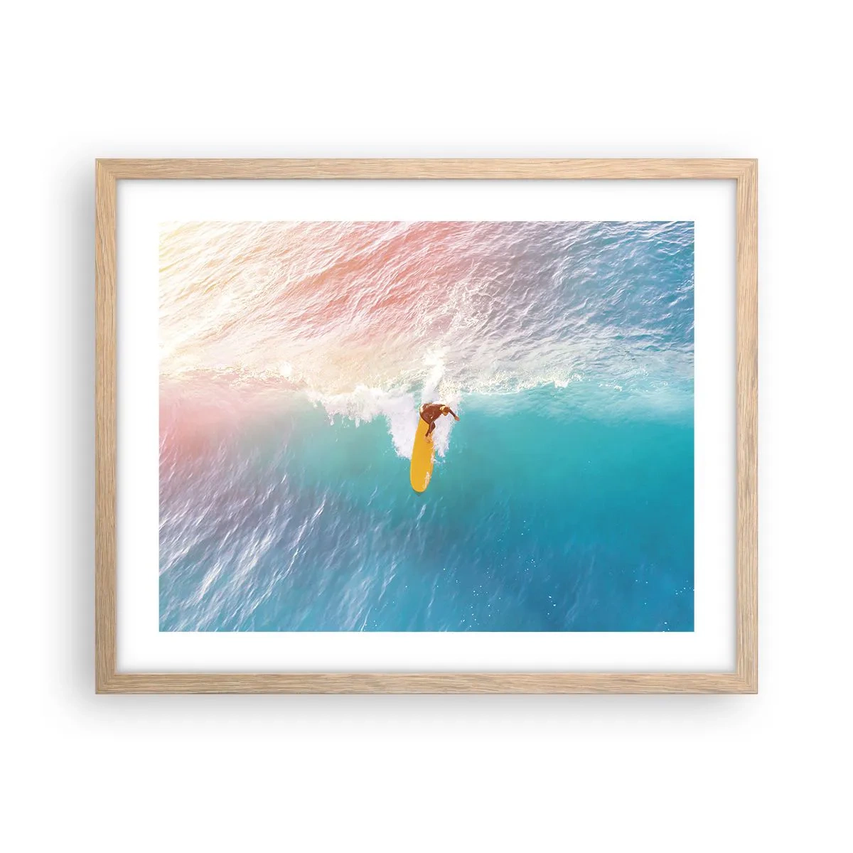Plagát v ráme zo svetlého duba - Oceanický jazdec - 50x40 cm