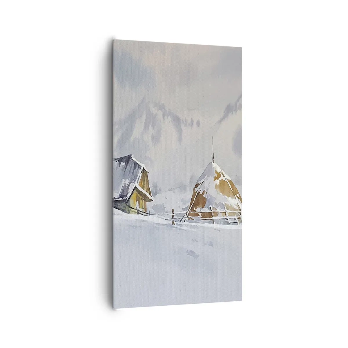 Obraz na plátne - V zasneženom údolí - 65x120 cm