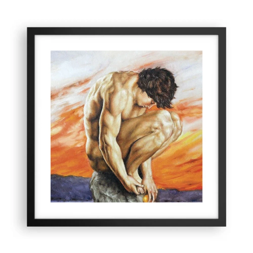 Plagát v čiernom ráme - Ponorený do seba - 40x40 cm